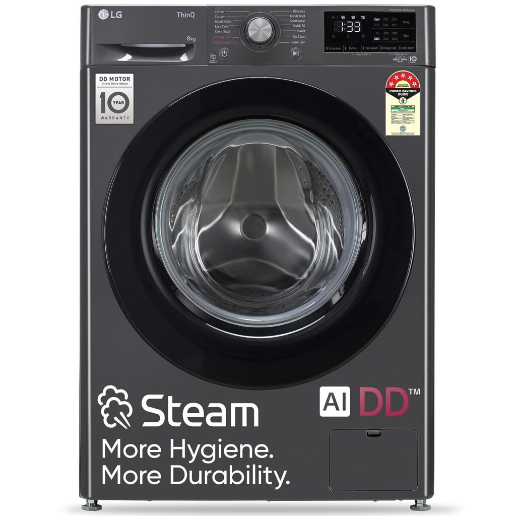 LG White Front Load Steam Washer